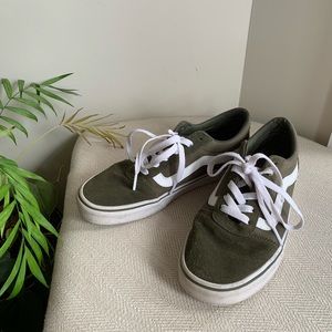 Army green old skool Vans!